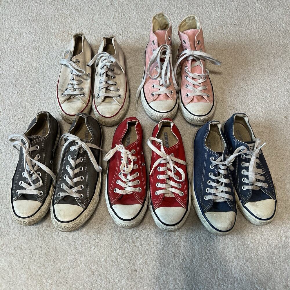 Converse Lot Womens 6.5 7 Mens 4.5 5 Chuck Taylor Sneakers Shoes Bundle 5 Pair